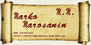 Marko Marošanin vizit kartica